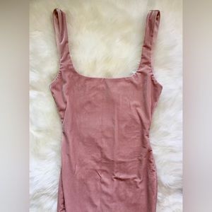 Meshki Pink Velvet Bodycon Dress